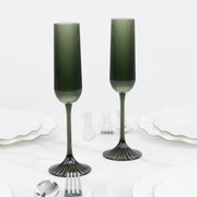 12 Vintage 4 oz Plastic Champagne Flutes Ribbed Disposable Glasses