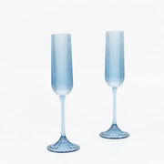 12 Vintage 4 oz Plastic Champagne Flutes Ribbed Disposable Glasses DSP_CUCP008_5_086