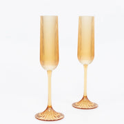 12 Vintage 4 oz Plastic Champagne Flutes Ribbed Disposable Glasses DSP_CUCP008_5_AMB