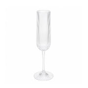 12 Vintage 4 oz Plastic Champagne Flutes Ribbed Disposable Glasses DSP_CUCP008_5_CLR