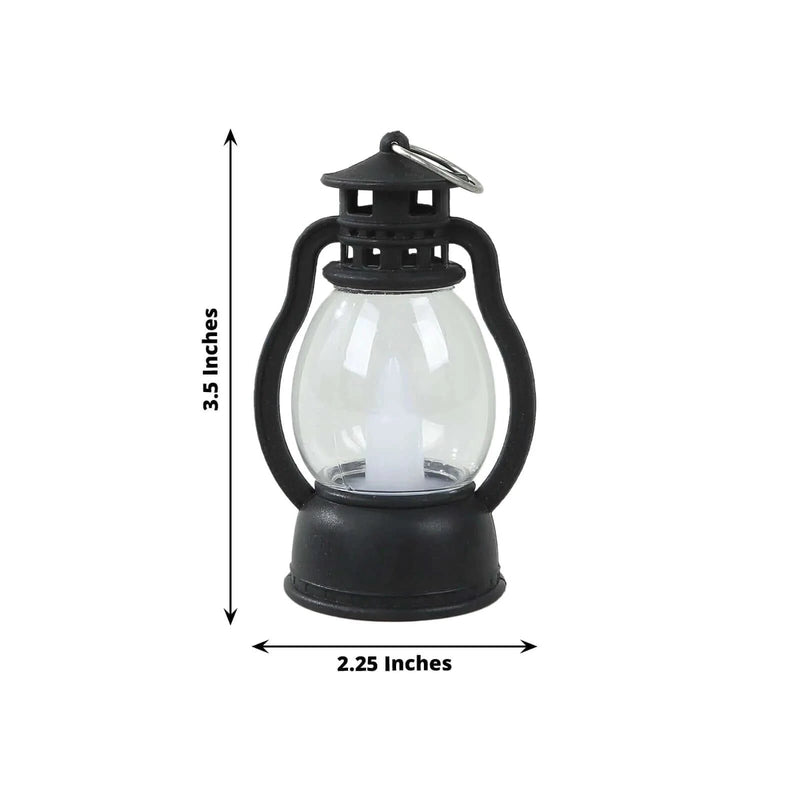 12 Vintage Mini LED Candle Lanterns - Black LED_CAND_TL008_BLK