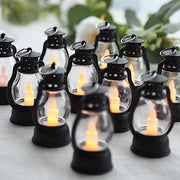 12 Vintage Mini LED Candle Lanterns - Black LED_CAND_TL008_BLK