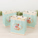 12 Vintage Rose Floral Paper Gift Bags with Ribbon Handles