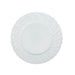 12 White Round Plastic Salad and Dinner Plates with Swirl Design Rim - Disposable Tableware PLST_PLATE15_8_WHT
