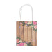 12 Wood Print Paper Gift Bags with Rose Floral Accent - Natural BAG_PAP02_4X4_NAT