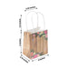 12 Wood Print Paper Gift Bags with Rose Floral Accent - Natural BAG_PAP02_4X4_NAT