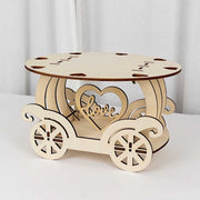 12" Wooden Carriage Wedding Cake Stand - Natural CAKE_WOD018_12_NAT