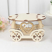 12" Wooden Carriage Wedding Cake Stand - Natural CAKE_WOD018_12_NAT