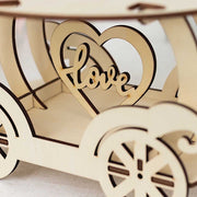 12" Wooden Carriage Wedding Cake Stand - Natural CAKE_WOD018_12_NAT