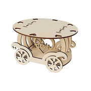 12" Wooden Carriage Wedding Cake Stand - Natural CAKE_WOD018_12_NAT