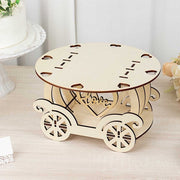 12" Wooden Carriage Wedding Cake Stand - Natural CAKE_WOD018_12_NAT