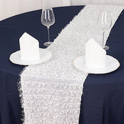 12" x 108" Fringe Shag Polyester Table Runner