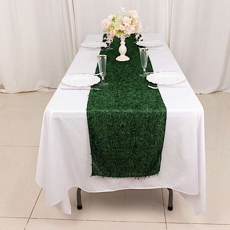 12" x 108" Fringe Shag Polyester Table Runner