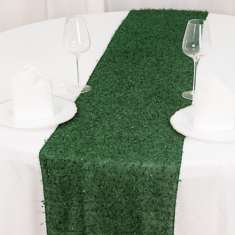 12" x 108" Fringe Shag Polyester Table Runner