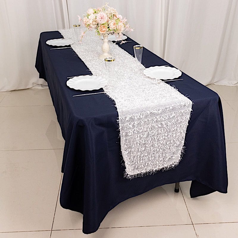 12" x 108" Fringe Shag Polyester Table Runner