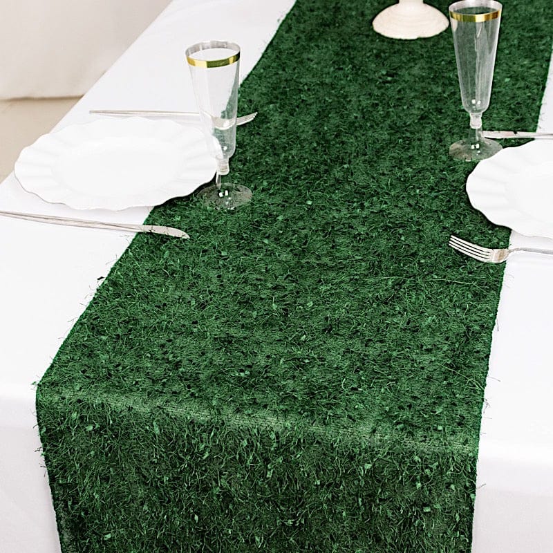 12" x 108" Fringe Shag Polyester Table Runner