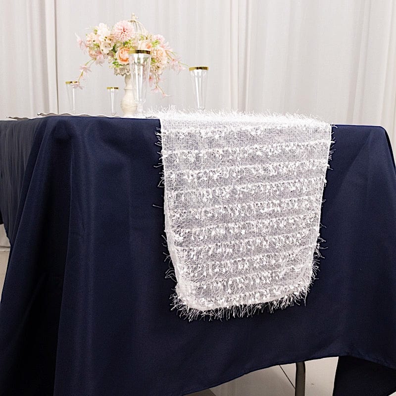12" x 108" Fringe Shag Polyester Table Runner