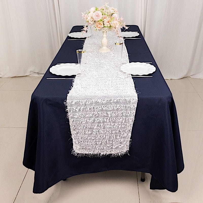 12" x 108" Fringe Shag Polyester Table Runner