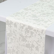 12" x 108" Jacquard Table Runner Abstract Watercolor Pattern