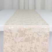 12" x 108" Jacquard Table Runner Abstract Watercolor Pattern