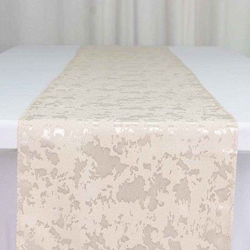 12" x 108" Jacquard Table Runner Abstract Watercolor Pattern