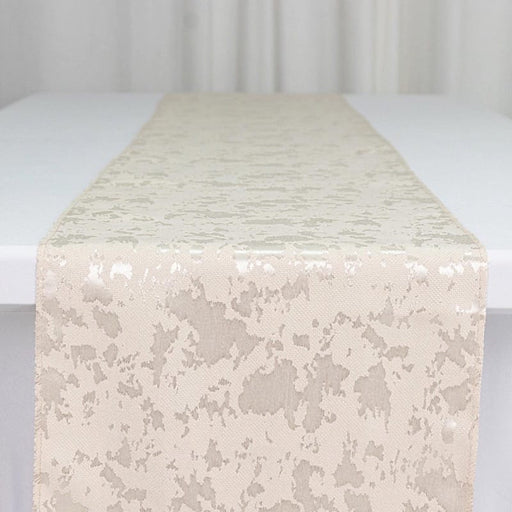 12" x 108" Jacquard Table Runner Abstract Watercolor Pattern