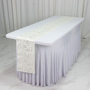 12" x 108" Jacquard Table Runner Abstract Watercolor Pattern