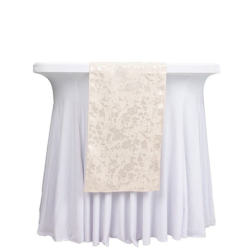 12" x 108" Jacquard Table Runner Abstract Watercolor Pattern RUN_JAC02_081