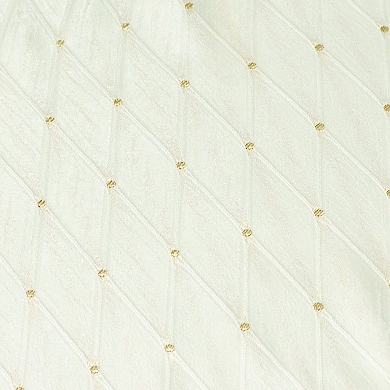 12" x 108" Jacquard Table Runner Diamond Trellis with Gold Accent Dots