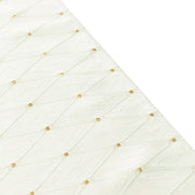 12" x 108" Jacquard Table Runner Diamond Trellis with Gold Accent Dots