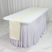 12" x 108" Jacquard Table Runner Diamond Trellis with Gold Accent Dots