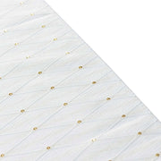 12" x 108" Jacquard Table Runner Diamond Trellis with Gold Accent Dots