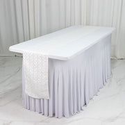 12" x 108" Jacquard Table Runner Diamond Trellis with Gold Accent Dots