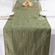 12" x 108" Metallic Accordion Crinkled Taffeta Table Runner
