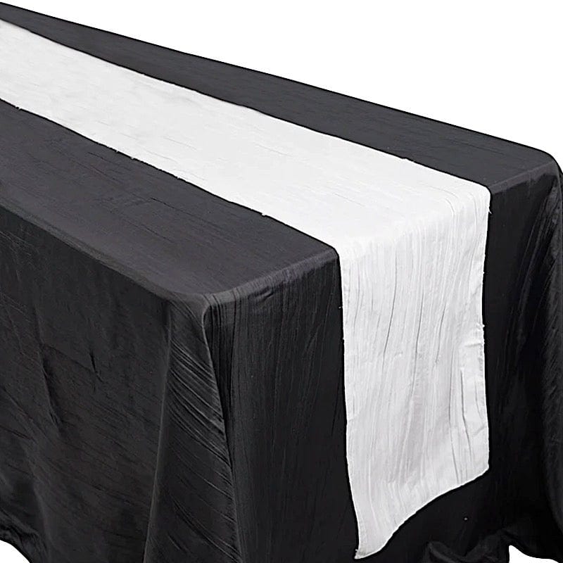 12" x 108" Metallic Accordion Crinkled Taffeta Table Runner