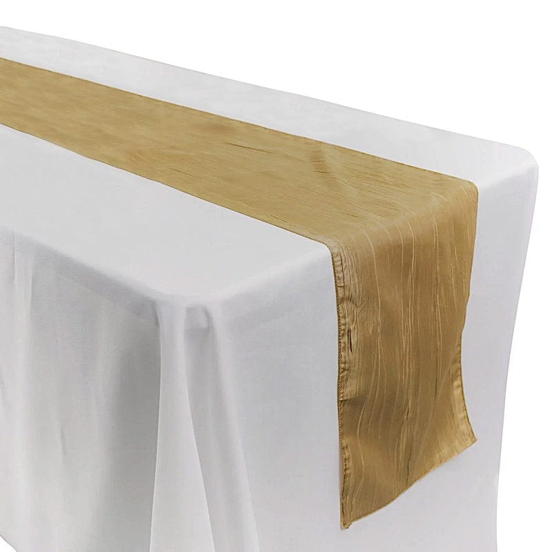12" x 108" Metallic Accordion Crinkled Taffeta Table Runner