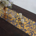 12" x 108" Metallic Sheer Organza Table Runner With Swirl Foil Floral Design