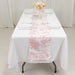12" x 108" Polyester Table Runner with Blue French Toile Floral Print - White