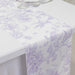 12" x 108" Polyester Table Runner with Blue French Toile Floral Print - White