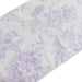 12" x 108" Polyester Table Runner with Blue French Toile Floral Print - White RUN_PLY_FLORFT_LAV
