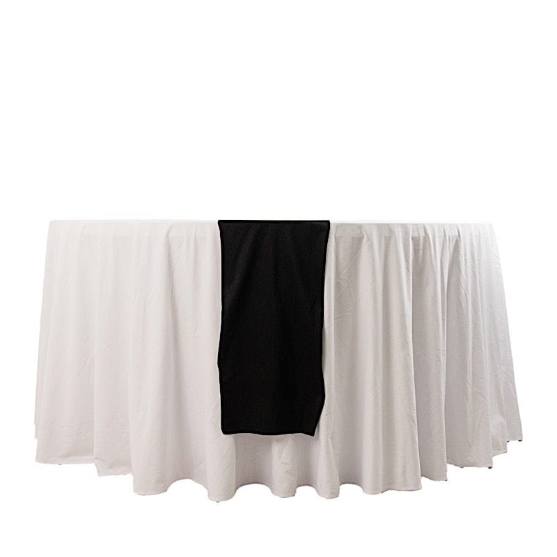 12" x 108" Premium Scuba Polyester Table Runner RUN_SCUBA_BLK