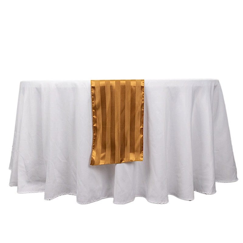 12" x 108" Satin Stripe Table Runner RUN_STN02_GOLD