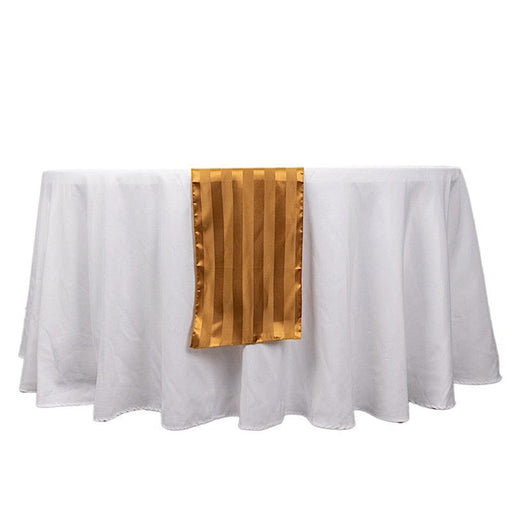 12" x 108" Satin Stripe Table Runner RUN_STN02_GOLD