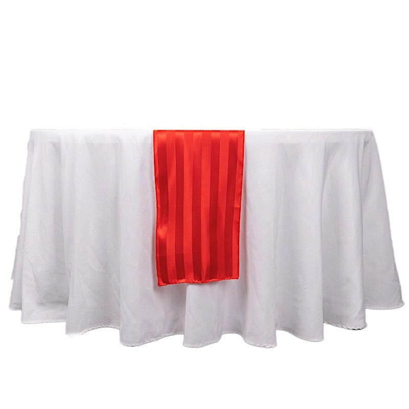 12" x 108" Satin Stripe Table Runner RUN_STN02_RED