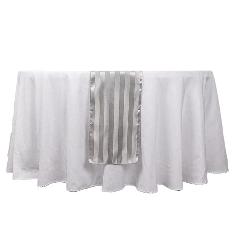 12" x 108" Satin Stripe Table Runner RUN_STN02_SILV
