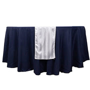 12" x 108" Satin Stripe Table Runner RUN_STN02_WHT