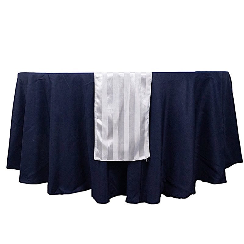 12" x 108" Satin Stripe Table Runner RUN_STN02_WHT