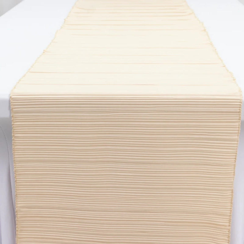 12" x 108" Scuba Polyester Table Runner with Accordion Pleated Design