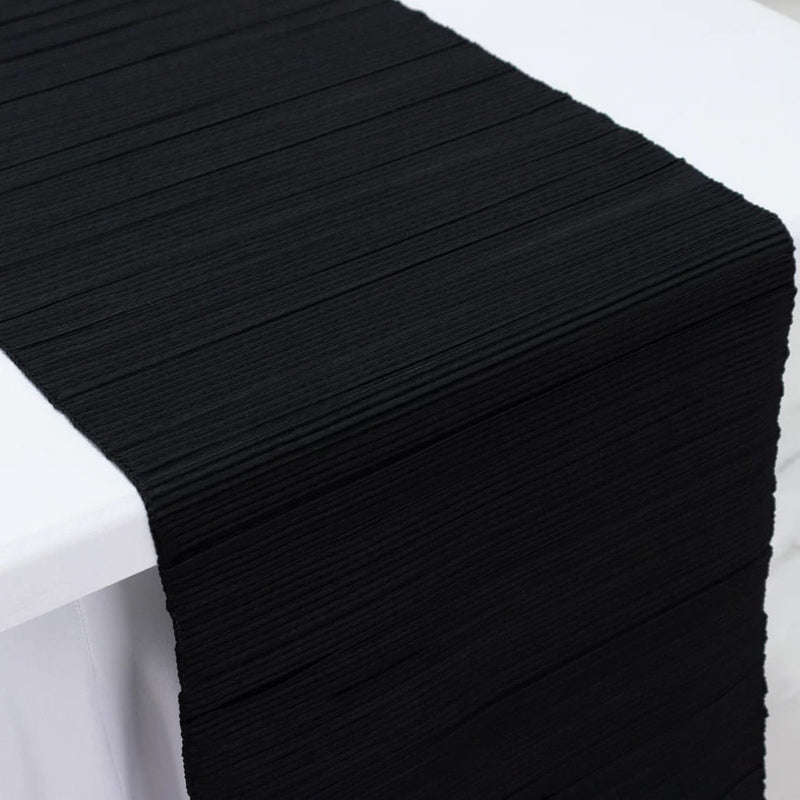 12" x 108" Scuba Polyester Table Runner with Accordion Pleated Design