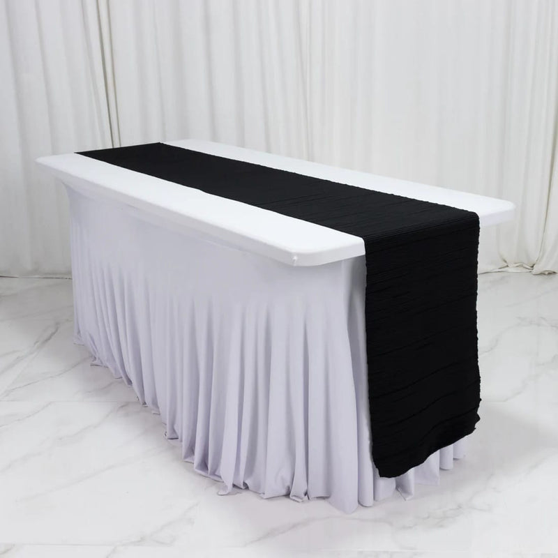 12" x 108" Scuba Polyester Table Runner with Accordion Pleated Design